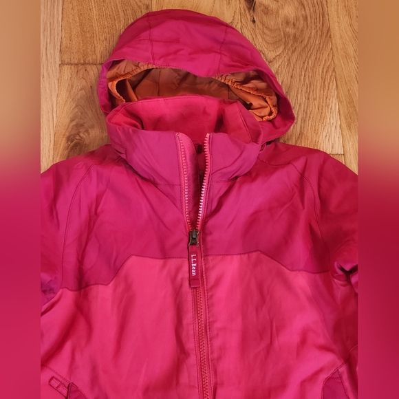 Boys L. L. Bean Snow Coat Red Orange sz 6/7 Winter Fall Rain Jacket Windbreaker - Picture 2 of 11